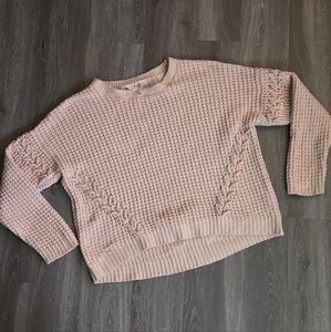 No Boundaries Blush Waffle Knit Sweater